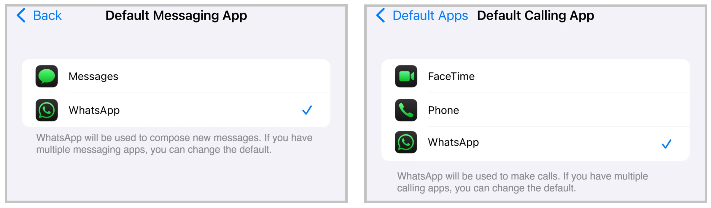 Default app WA 2