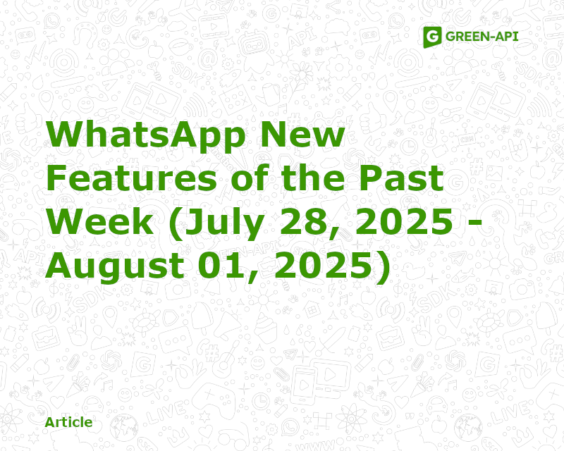 New features in WA