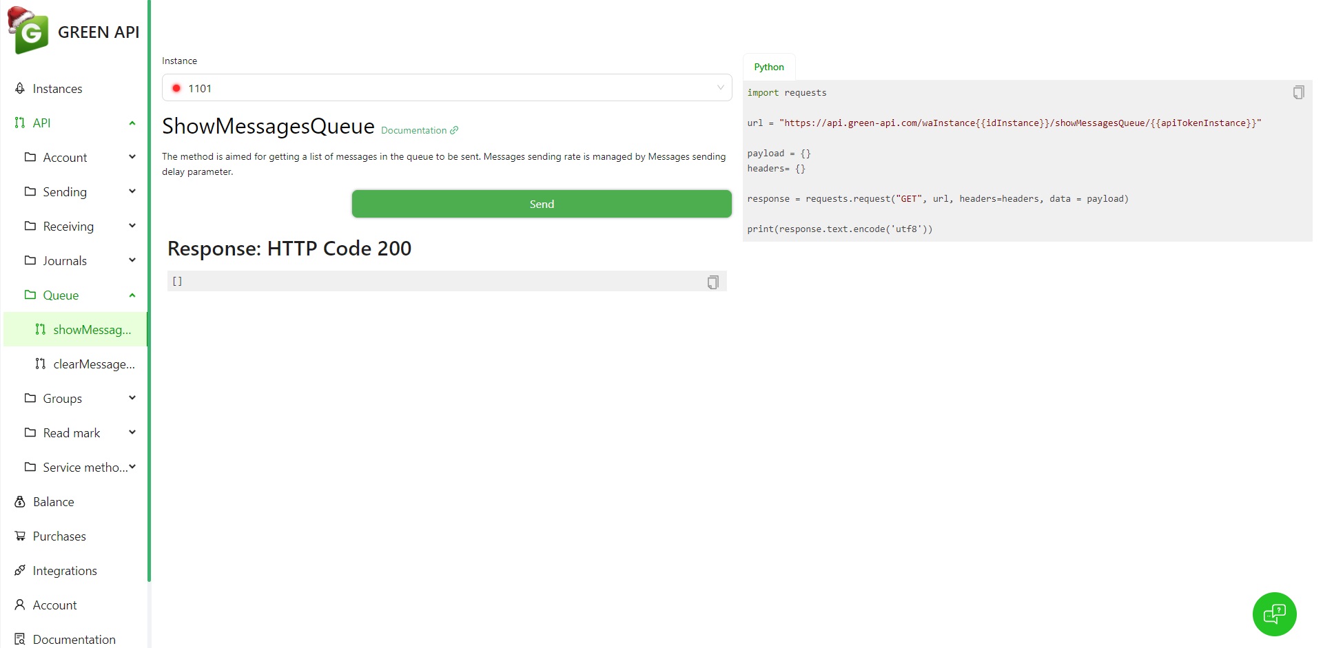 Setting instance