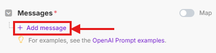 Image with a button for creating a message with a role